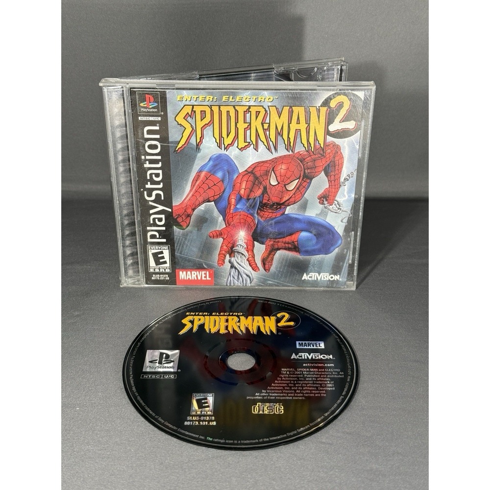 Spider-Man 2: Enter Electro (Sony PlayStation 1, PS1) Black Label Complete CIB